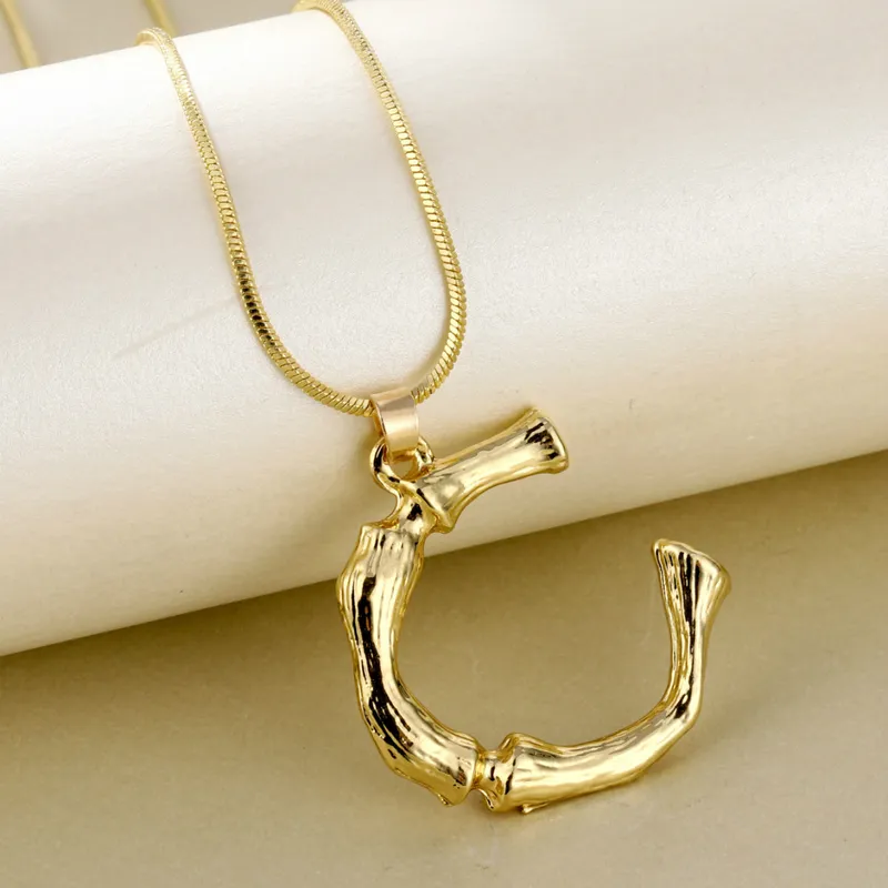 Golden Initial Pendant Necklace