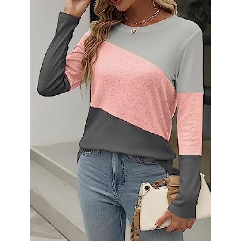 Color Block Striped Long Sleeve Tee