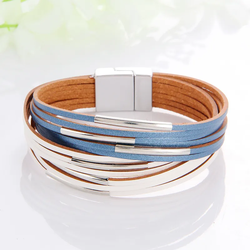 Chic Layered Leather Bracelet