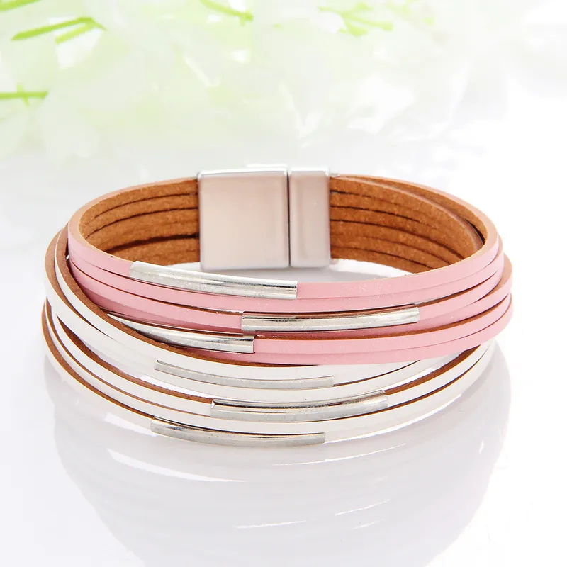 Chic Layered Leather Bracelet