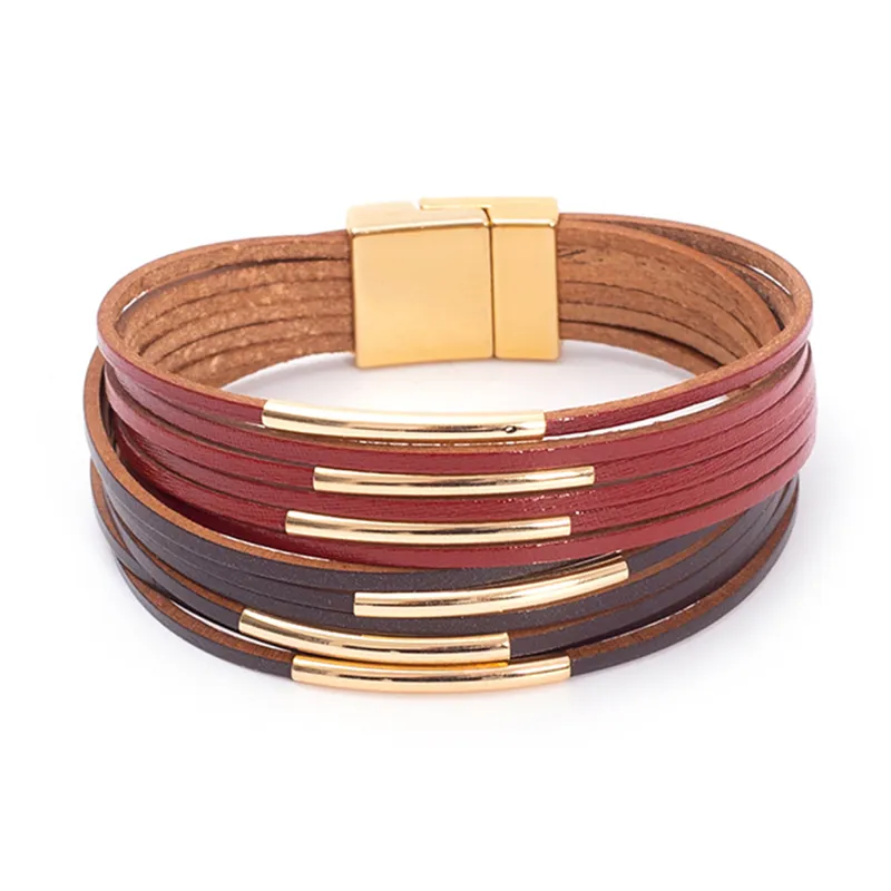 Chic Layered Leather Bracelet