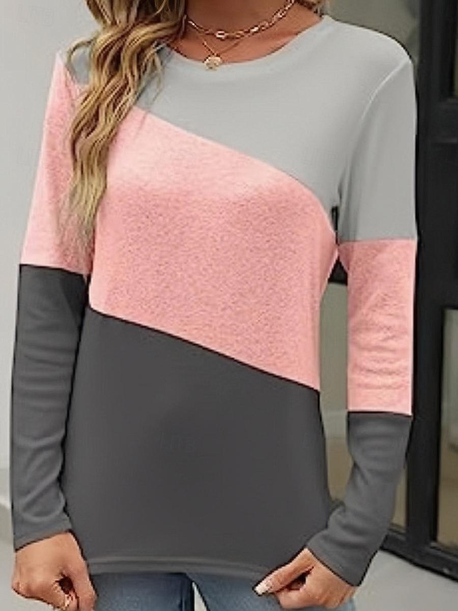 Color Block Striped Long Sleeve Tee