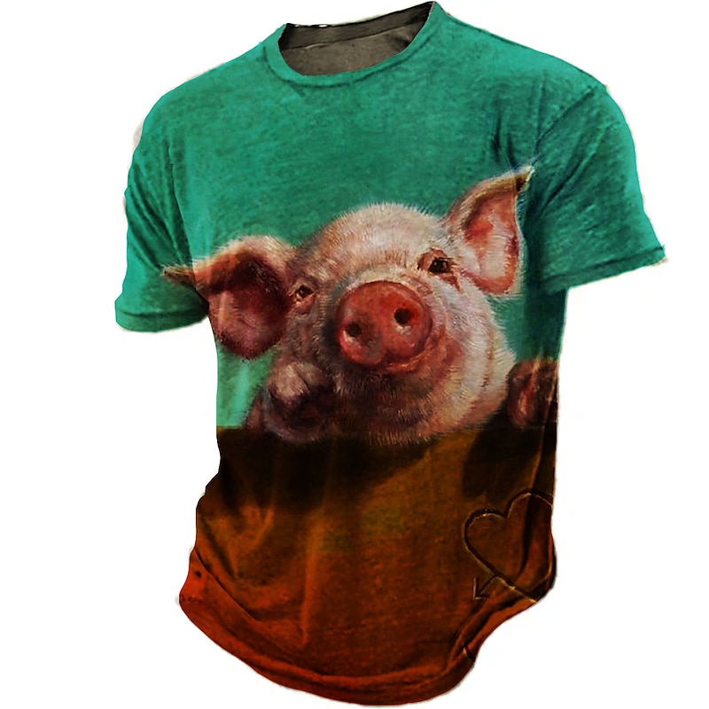 Funny Graphic Animal 3D Print Short Sleeve Tee