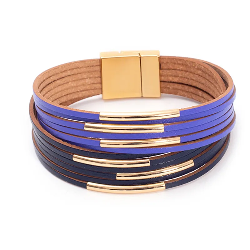 Chic Layered Leather Bracelet