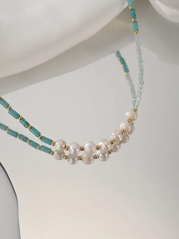 Elegant Beaded Layered Necklace