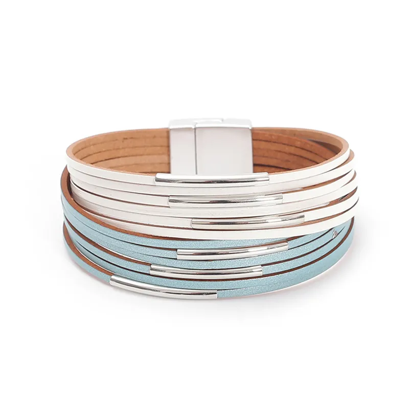 Chic Layered Leather Bracelet