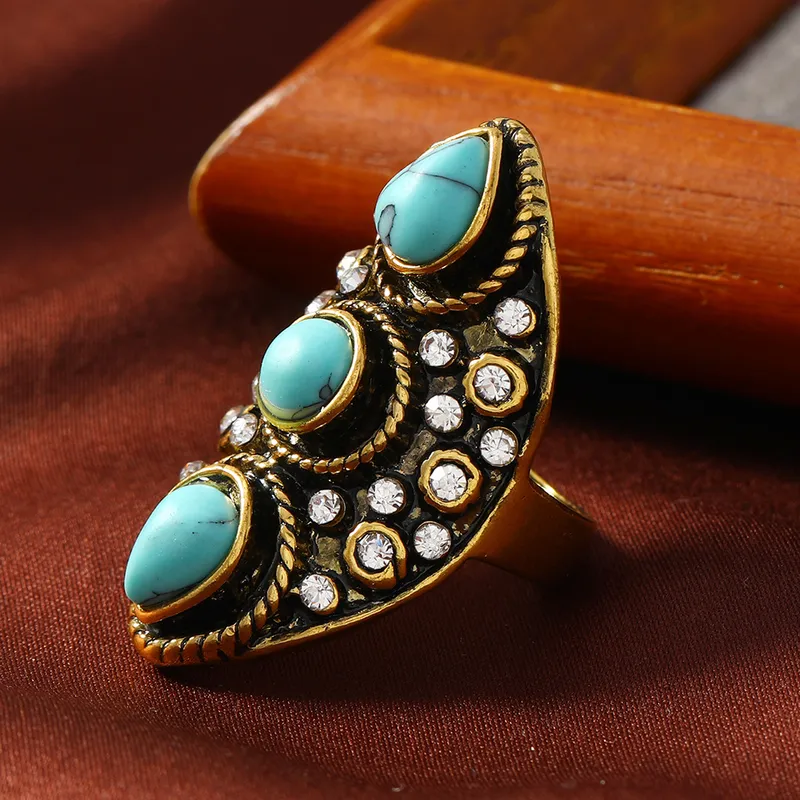 Boho Turquoise Statement Ring