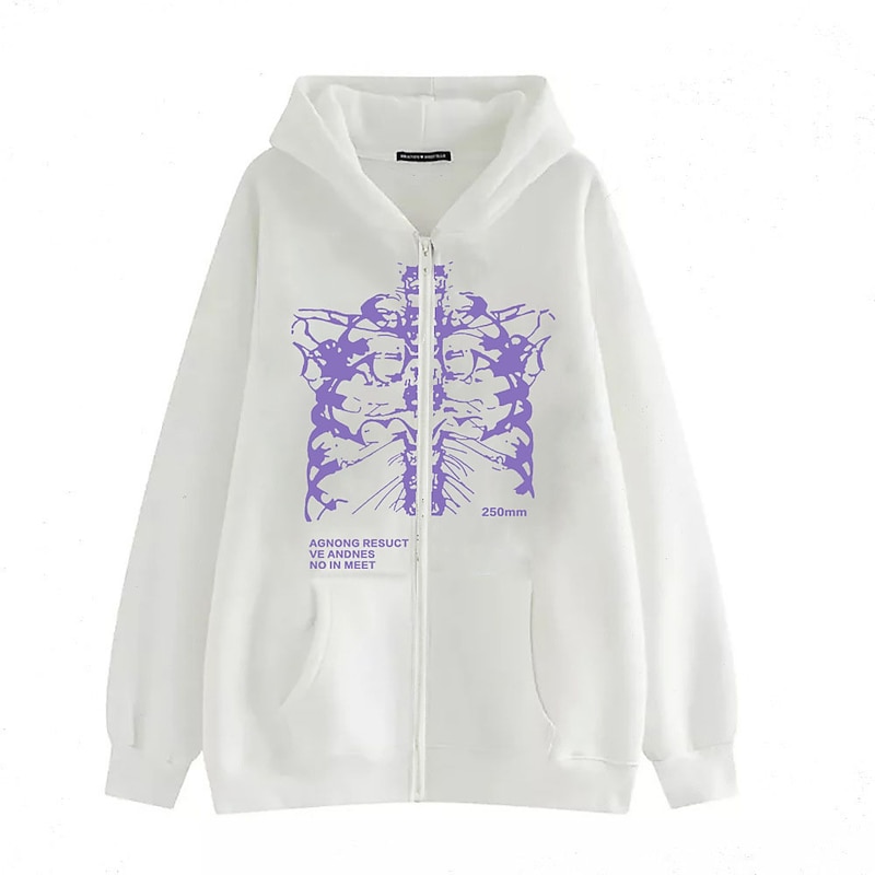 Skull Graphic Full Zip Hoodie