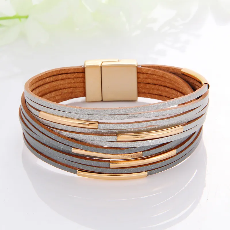 Chic Layered Leather Bracelet
