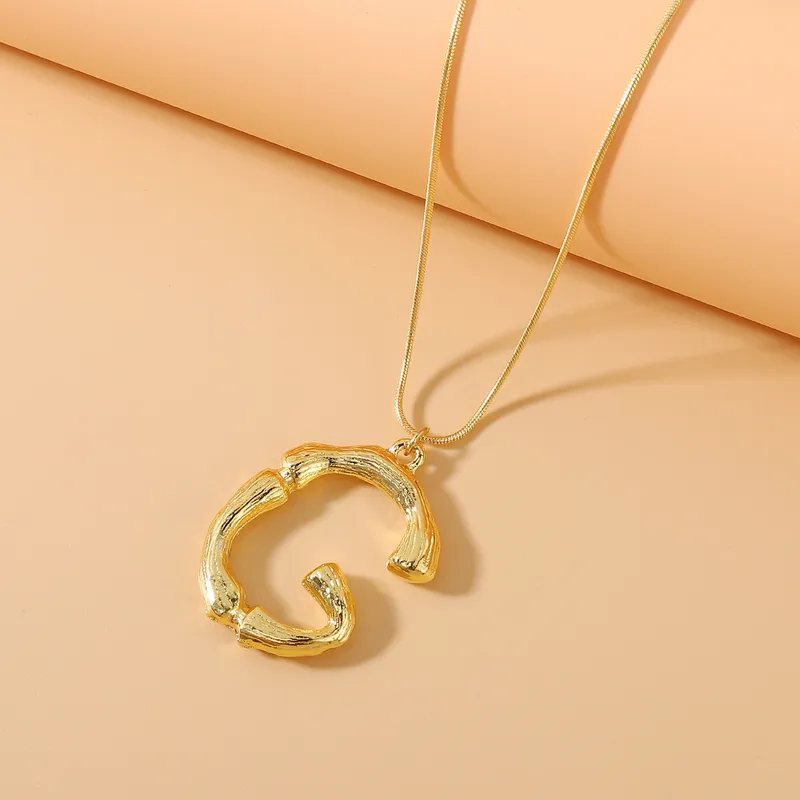 Golden Initial Pendant Necklace