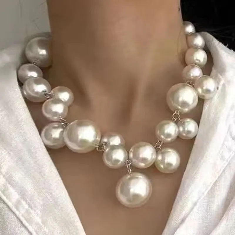 Statement Faux Pearl Necklace